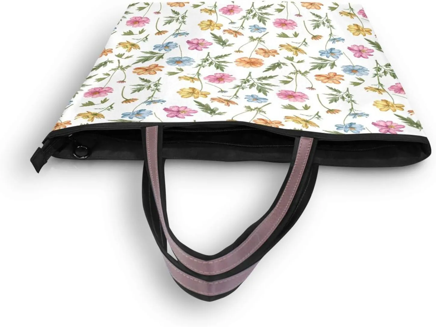 Tote Bag for Women with Zipper,Polyester Tote Purse Holiday Tote Bag Work Handbag Women Gift