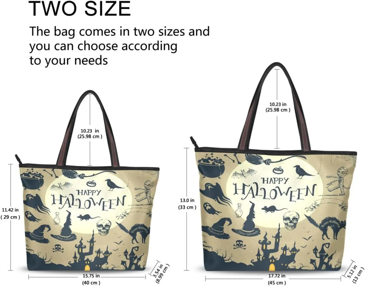 Tote Bag for Women with Zipper,Polyester Tote Purse Holiday Tote Bag Work Handbag Women Gift