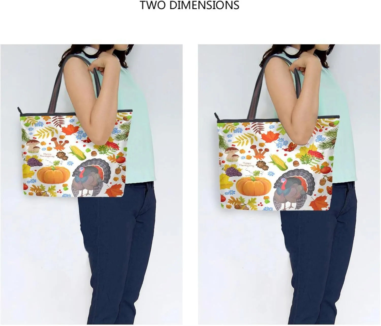 Tote Bag for Women with Zipper,Polyester Tote Purse Holiday Tote Bag Work Handbag Women Gift