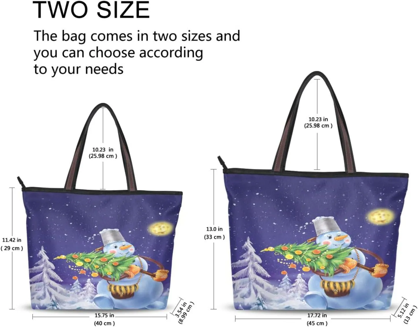 Tote Bag for Women with Zipper,Polyester Tote Purse Holiday Tote Bag Work Handbag Women Gift