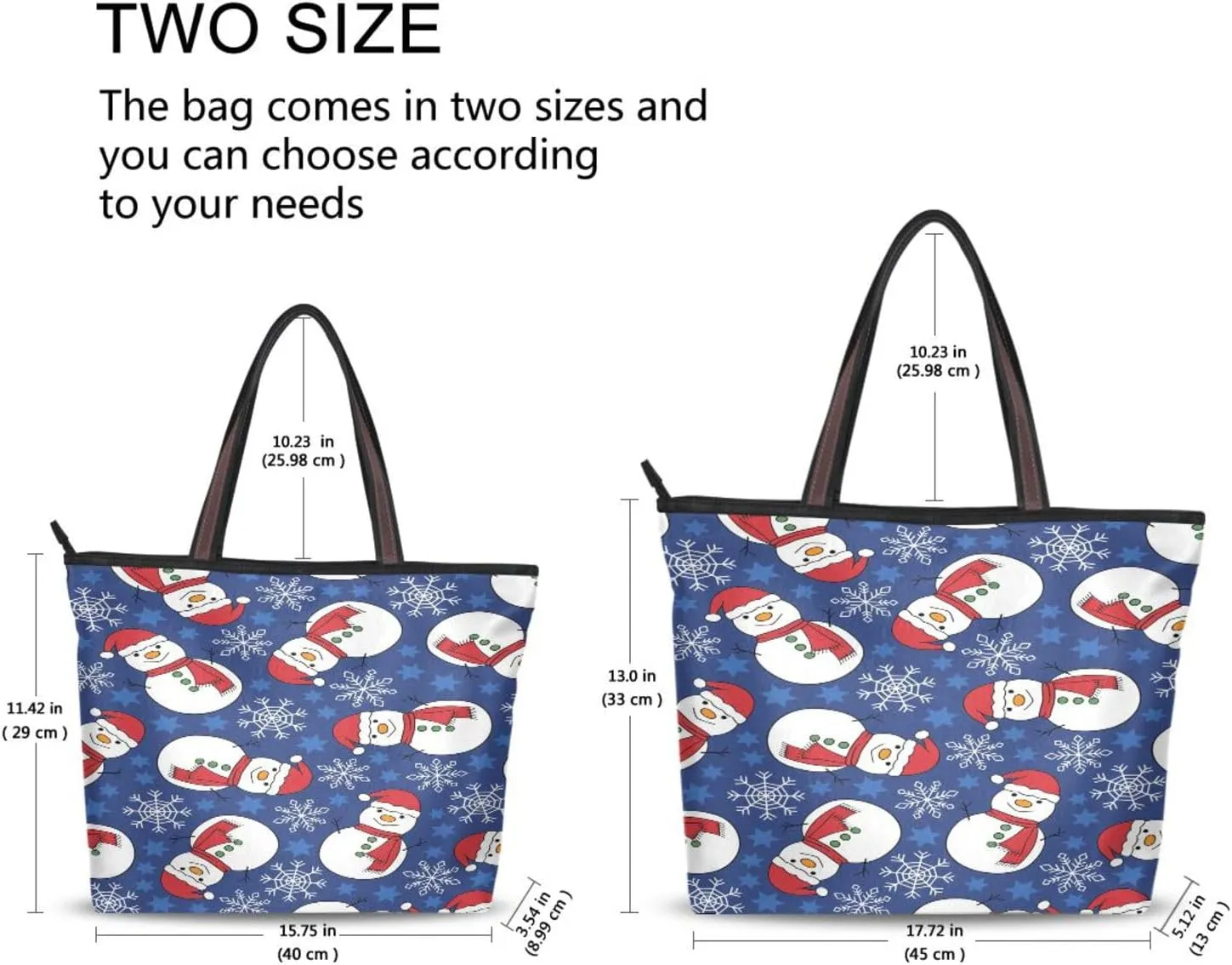 Tote Bag for Women with Zipper,Polyester Tote Purse Holiday Tote Bag Work Handbag Women Gift