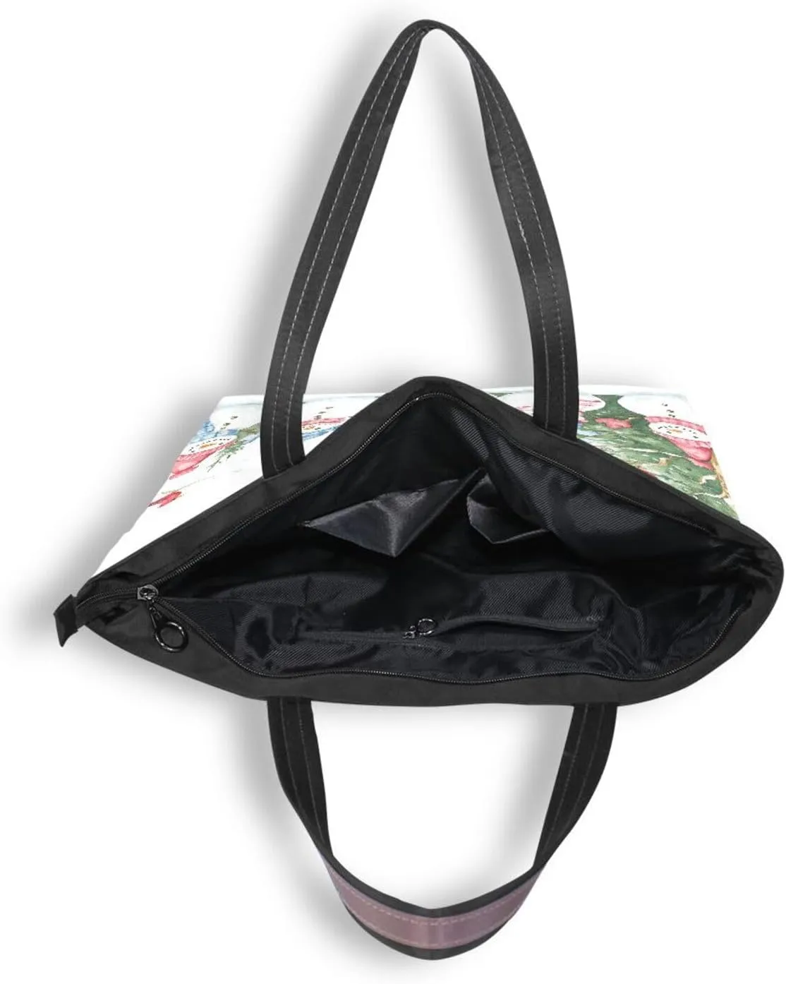 Tote Bag for Women with Zipper,Polyester Tote Purse Holiday Tote Bag Work Handbag Women Gift