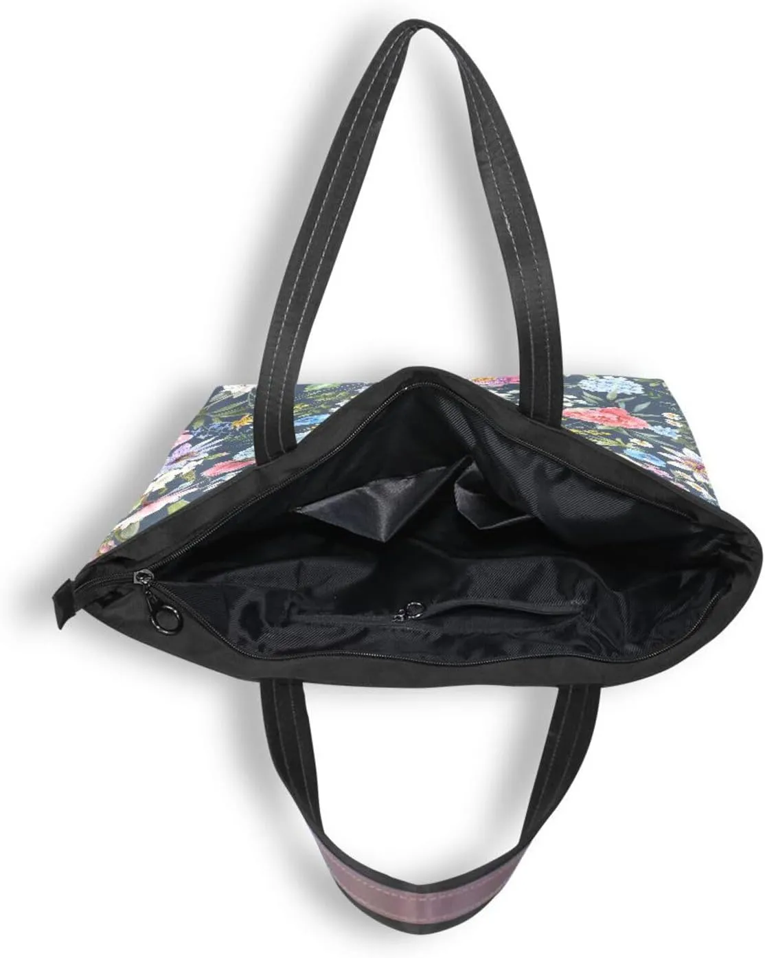 Tote Bag for Women with Zipper,Polyester Tote Purse Holiday Tote Bag Work Handbag Women Gift