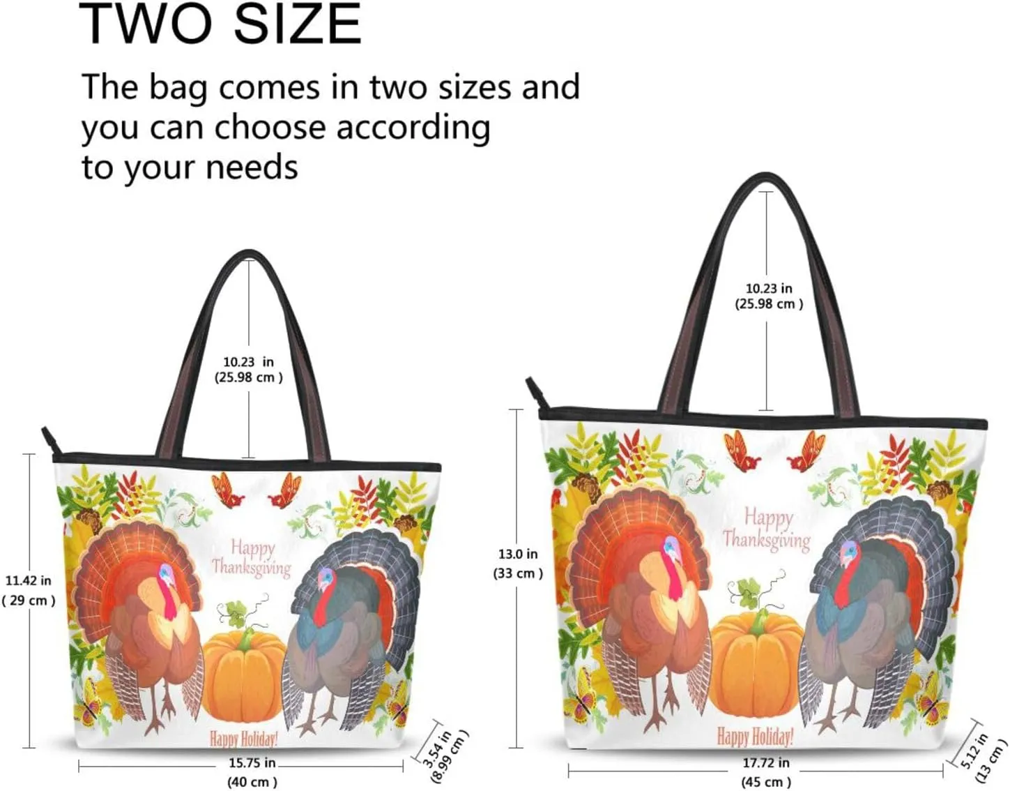 Tote Bag for Women with Zipper,Polyester Tote Purse Holiday Tote Bag Work Handbag Women Gift