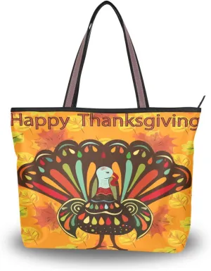 Tote Bag for Women with Zipper,Polyester Tote Purse Holiday Tote Bag Work Handbag Women Gift