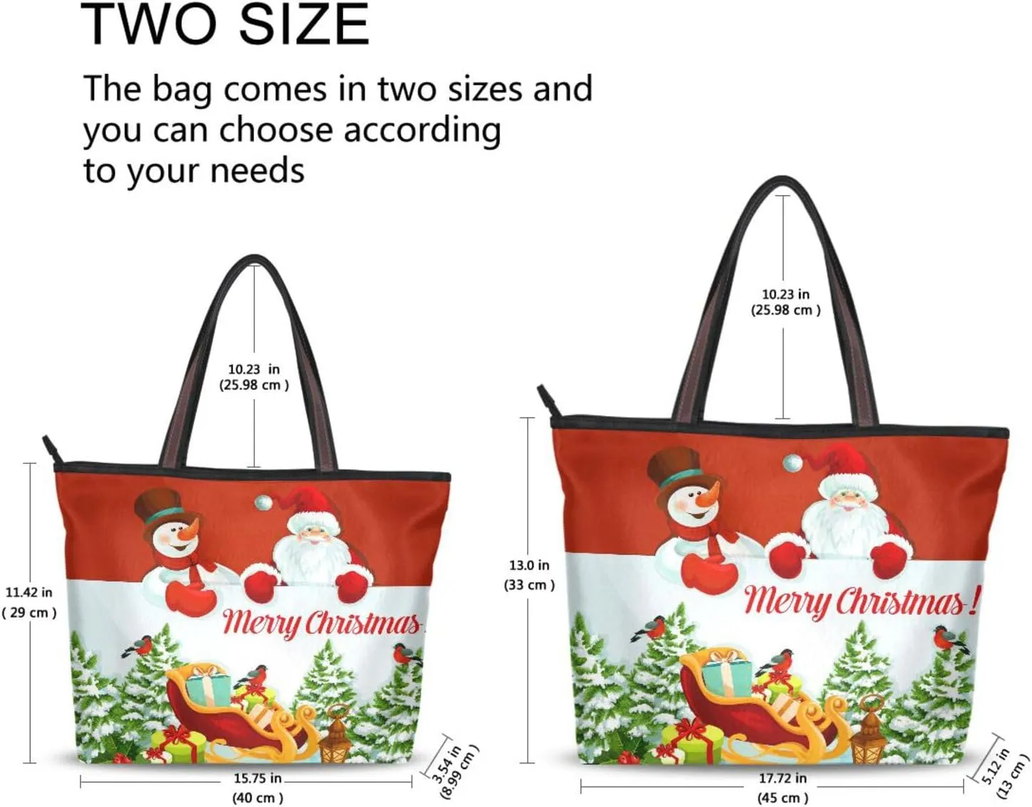 Tote Bag for Women with Zipper,Polyester Tote Purse Holiday Tote Bag Work Handbag Women Gift