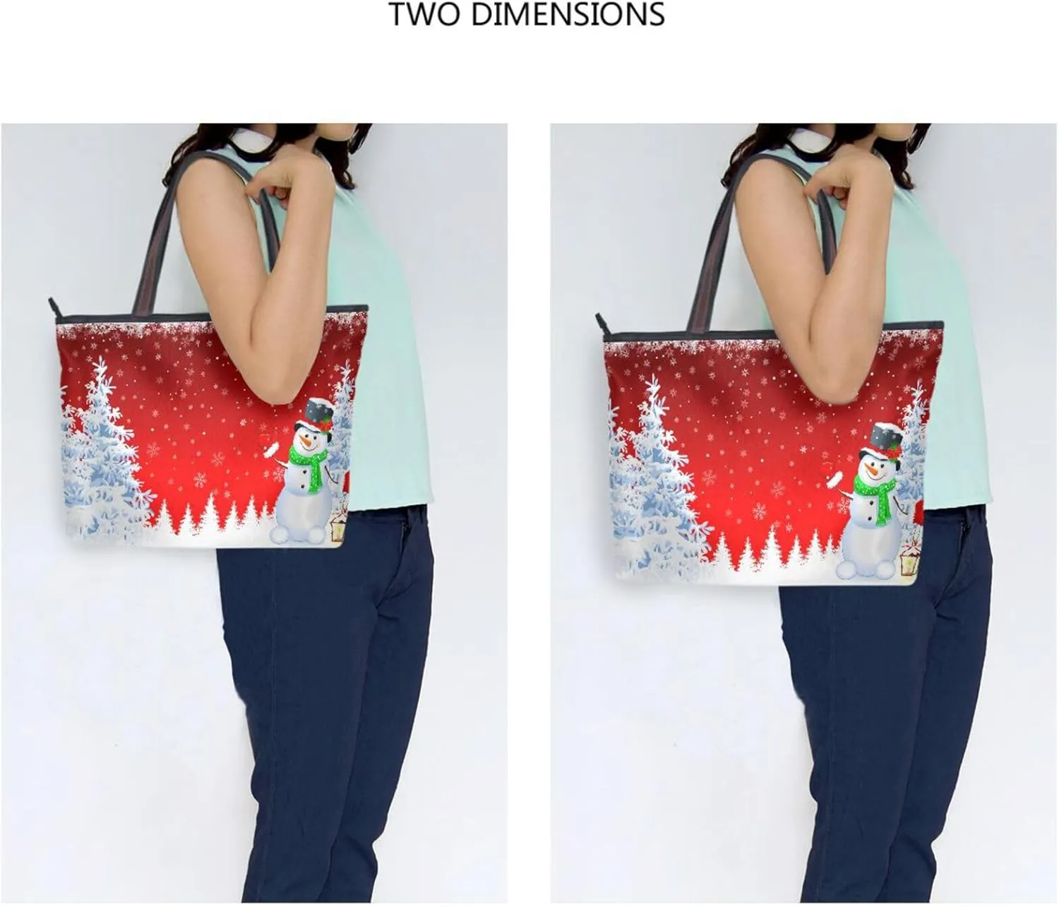 Tote Bag for Women with Zipper,Polyester Tote Purse Holiday Tote Bag Work Handbag Women Gift