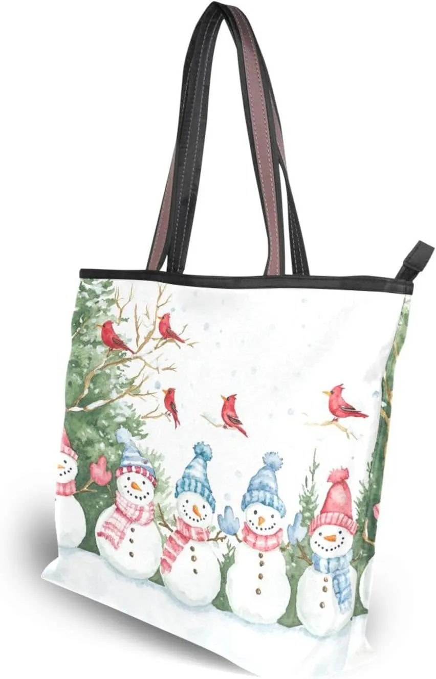 Tote Bag for Women with Zipper,Polyester Tote Purse Holiday Tote Bag Work Handbag Women Gift