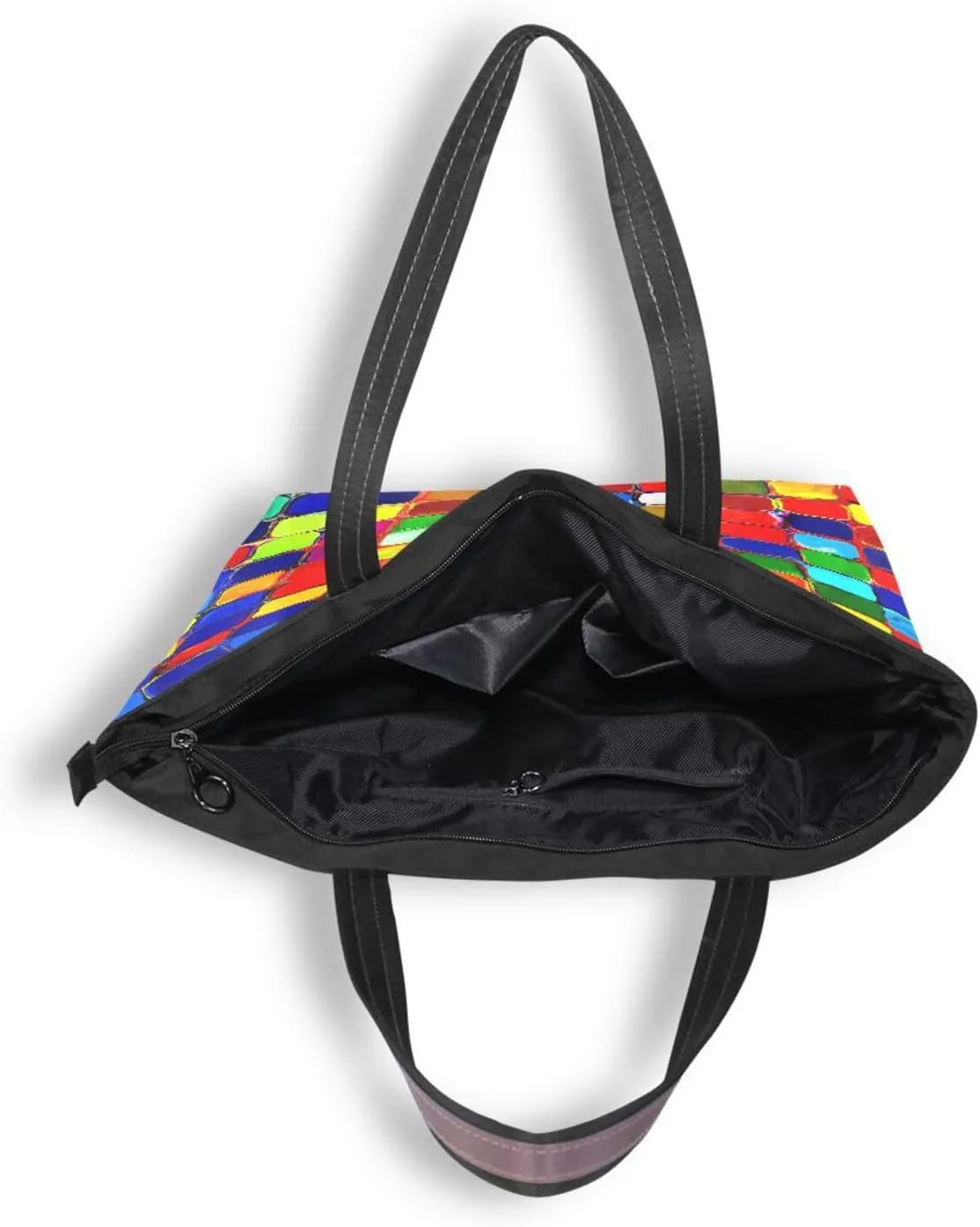 Tote Bag for Women with Zipper,Polyester Tote Purse Holiday Tote Bag Work Handbag Women Gift