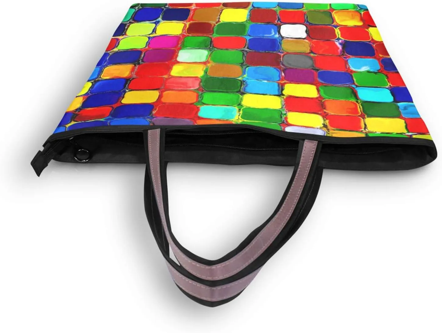 Tote Bag for Women with Zipper,Polyester Tote Purse Holiday Tote Bag Work Handbag Women Gift