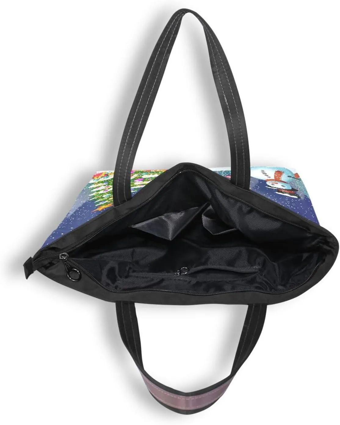 Tote Bag for Women with Zipper,Polyester Tote Purse Holiday Tote Bag Work Handbag Women Gift
