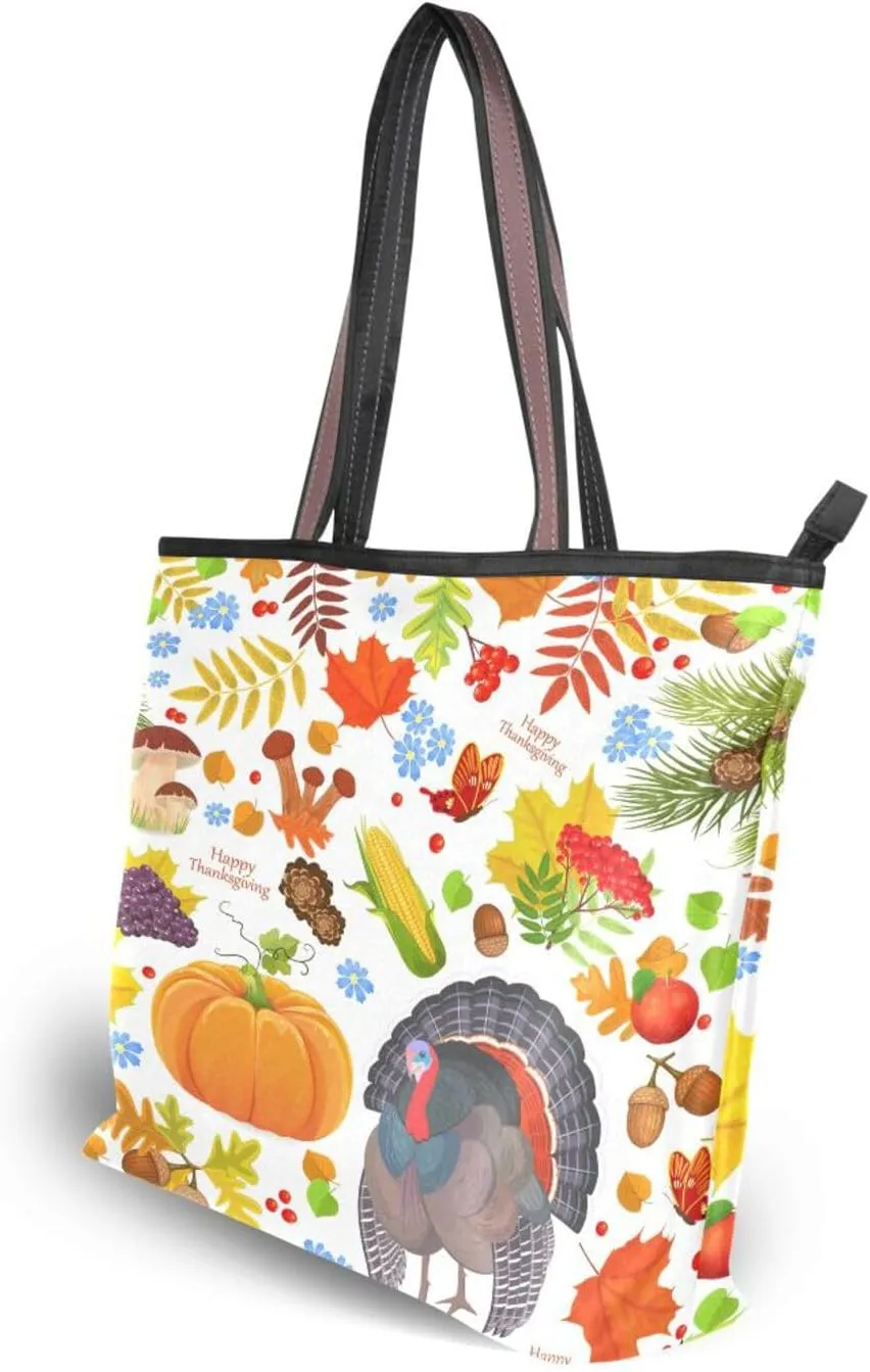 Tote Bag for Women with Zipper,Polyester Tote Purse Holiday Tote Bag Work Handbag Women Gift