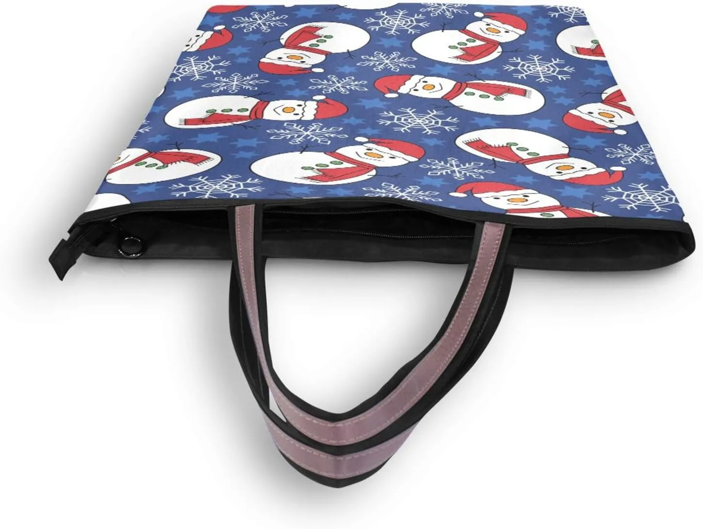 Tote Bag for Women with Zipper,Polyester Tote Purse Holiday Tote Bag Work Handbag Women Gift