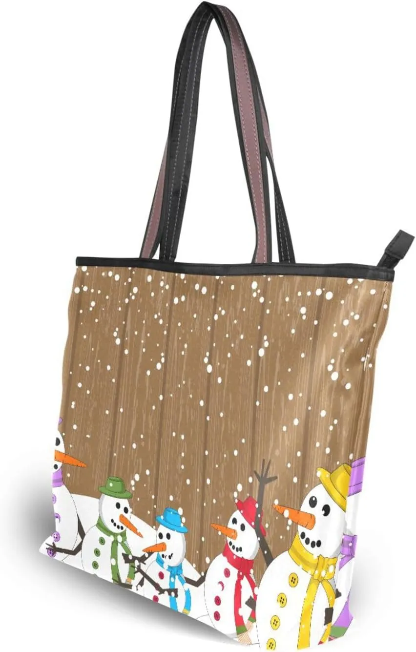 Tote Bag for Women with Zipper,Polyester Tote Purse Holiday Tote Bag Work Handbag Women Gift
