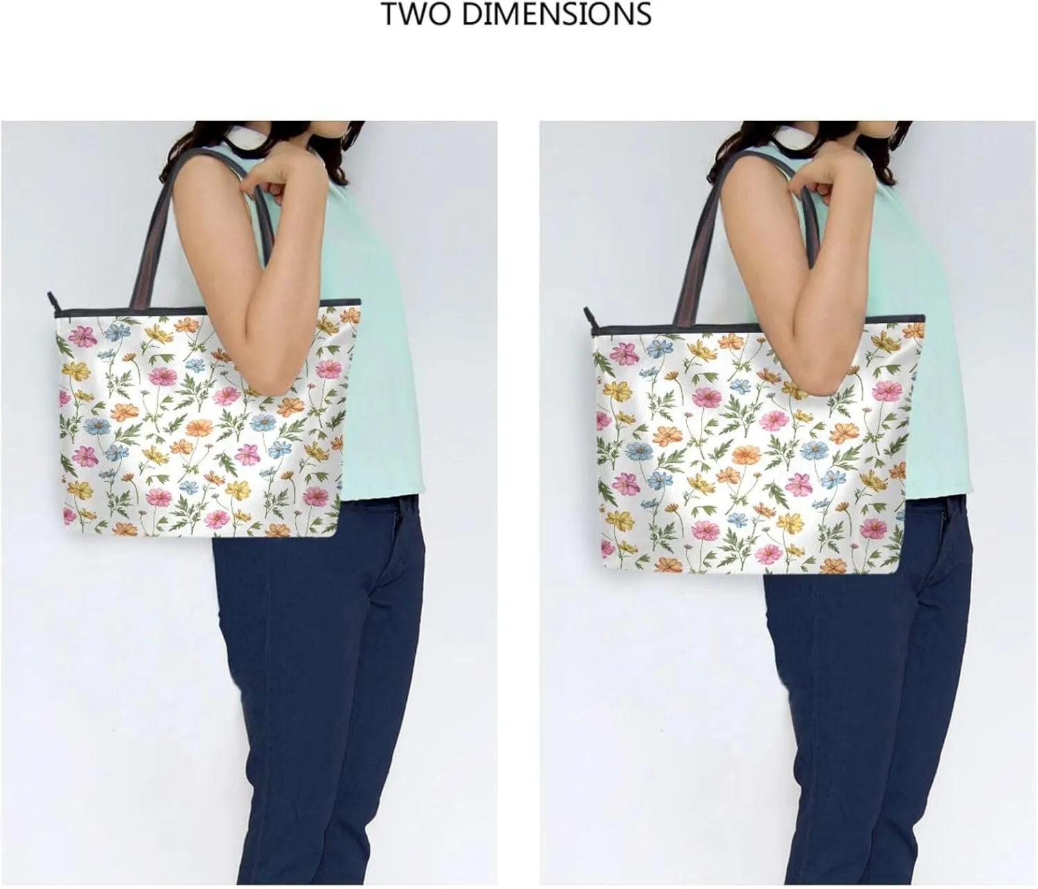 Tote Bag for Women with Zipper,Polyester Tote Purse Holiday Tote Bag Work Handbag Women Gift