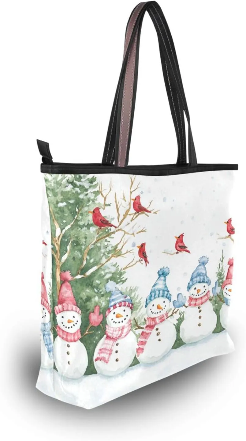 Tote Bag for Women with Zipper,Polyester Tote Purse Holiday Tote Bag Work Handbag Women Gift