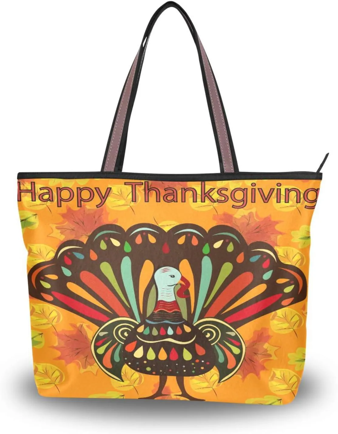 Tote Bag for Women with Zipper,Polyester Tote Purse Holiday Tote Bag Work Handbag Women Gift