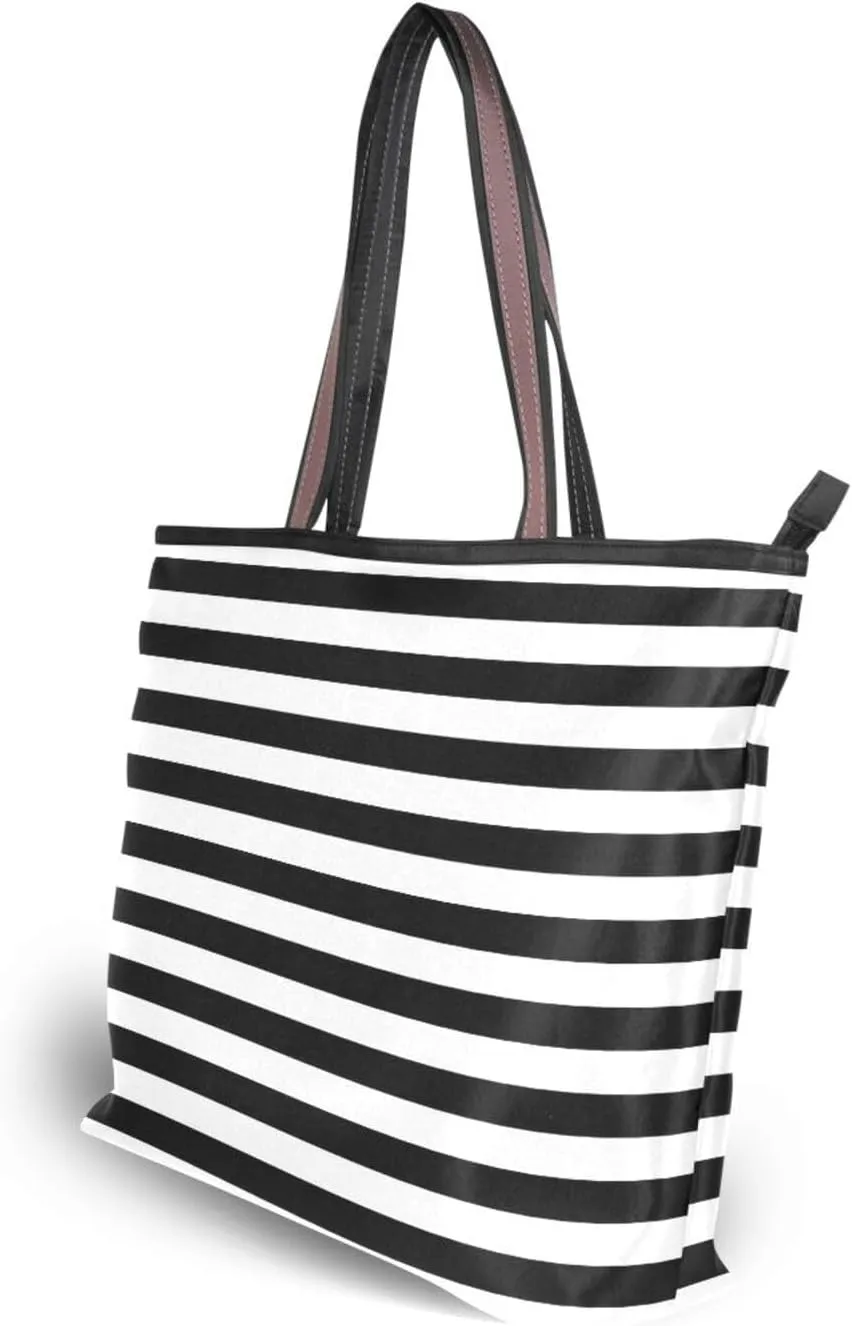 Tote Bag for Women with Zipper,Polyester Tote Purse Holiday Tote Bag Work Handbag Women Gift