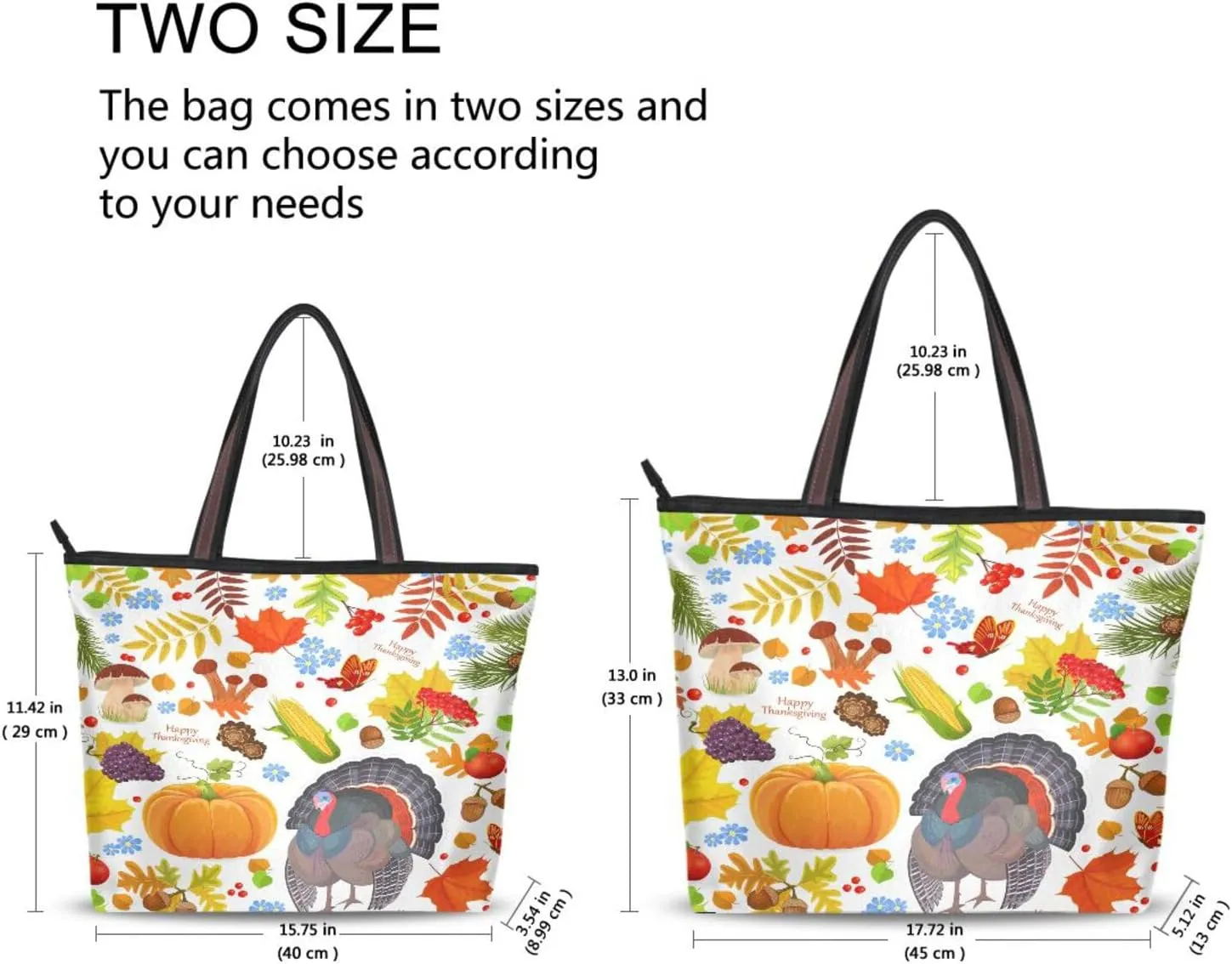 Tote Bag for Women with Zipper,Polyester Tote Purse Holiday Tote Bag Work Handbag Women Gift