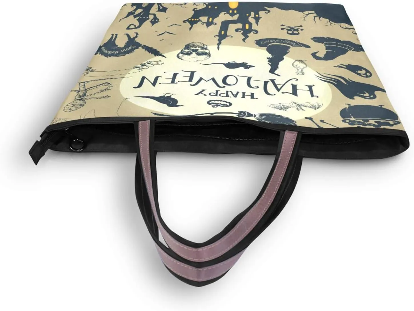 Tote Bag for Women with Zipper,Polyester Tote Purse Holiday Tote Bag Work Handbag Women Gift