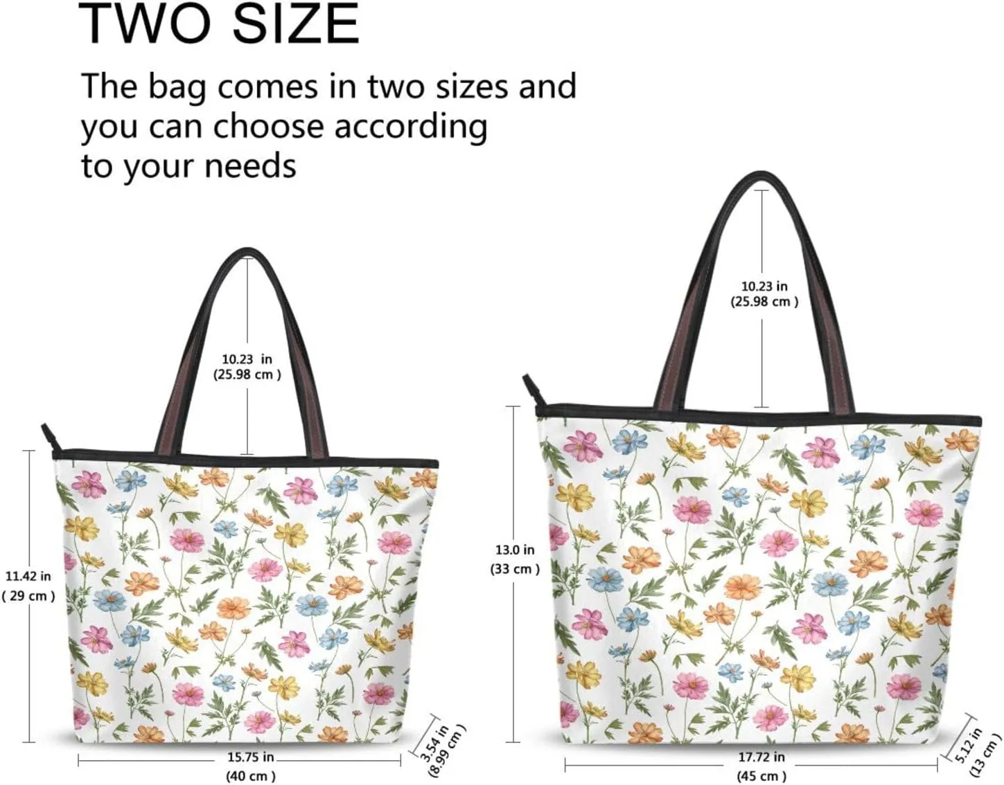Tote Bag for Women with Zipper,Polyester Tote Purse Holiday Tote Bag Work Handbag Women Gift
