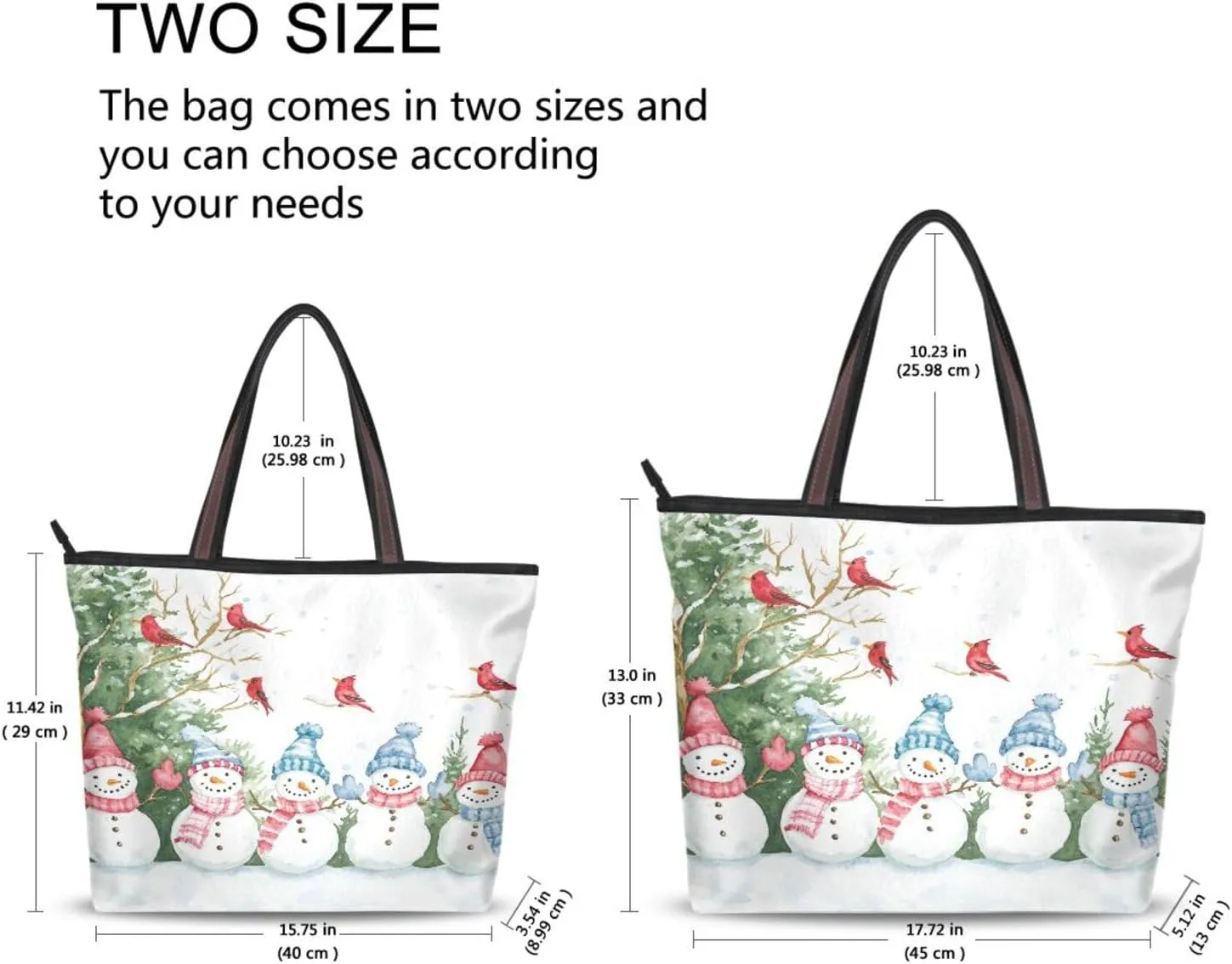 Tote Bag for Women with Zipper,Polyester Tote Purse Holiday Tote Bag Work Handbag Women Gift