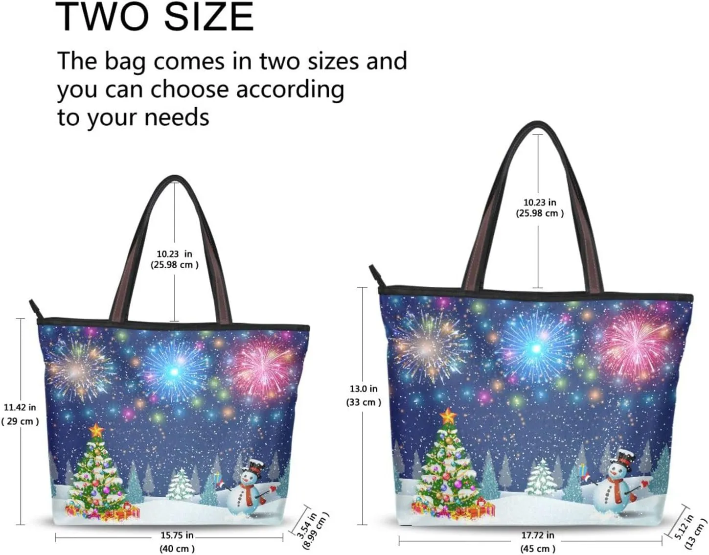 Tote Bag for Women with Zipper,Polyester Tote Purse Holiday Tote Bag Work Handbag Women Gift