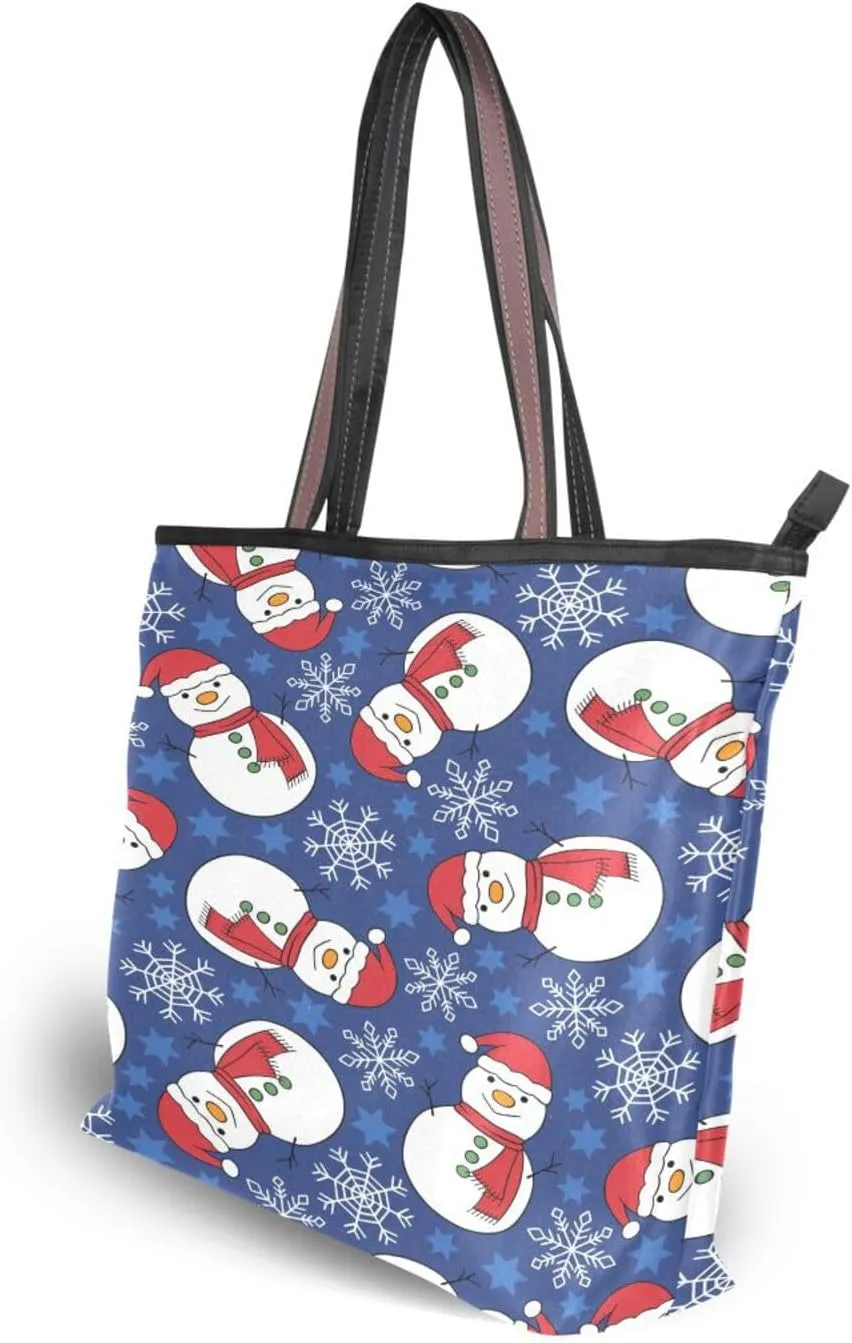 Tote Bag for Women with Zipper,Polyester Tote Purse Holiday Tote Bag Work Handbag Women Gift
