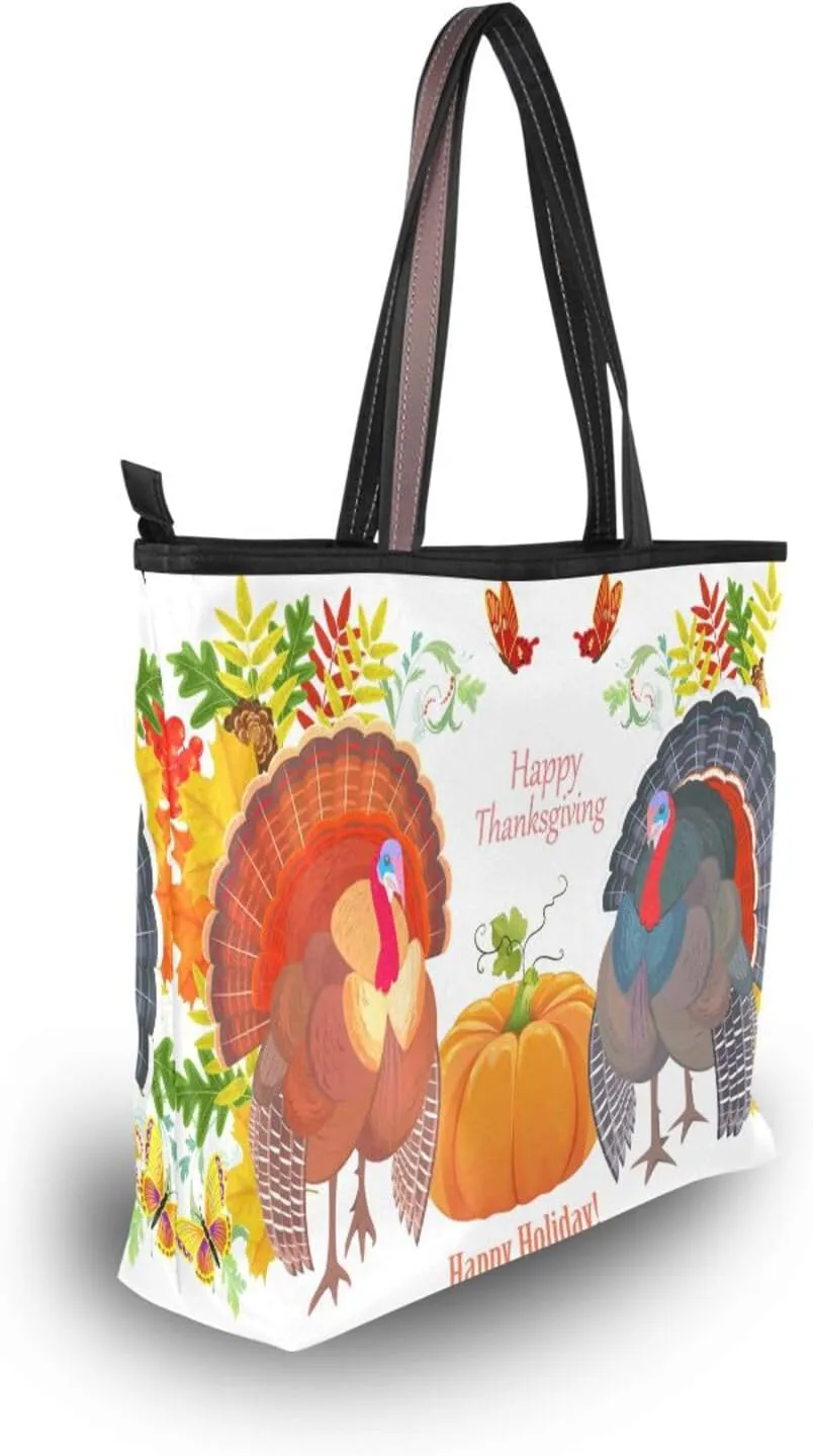 Tote Bag for Women with Zipper,Polyester Tote Purse Holiday Tote Bag Work Handbag Women Gift