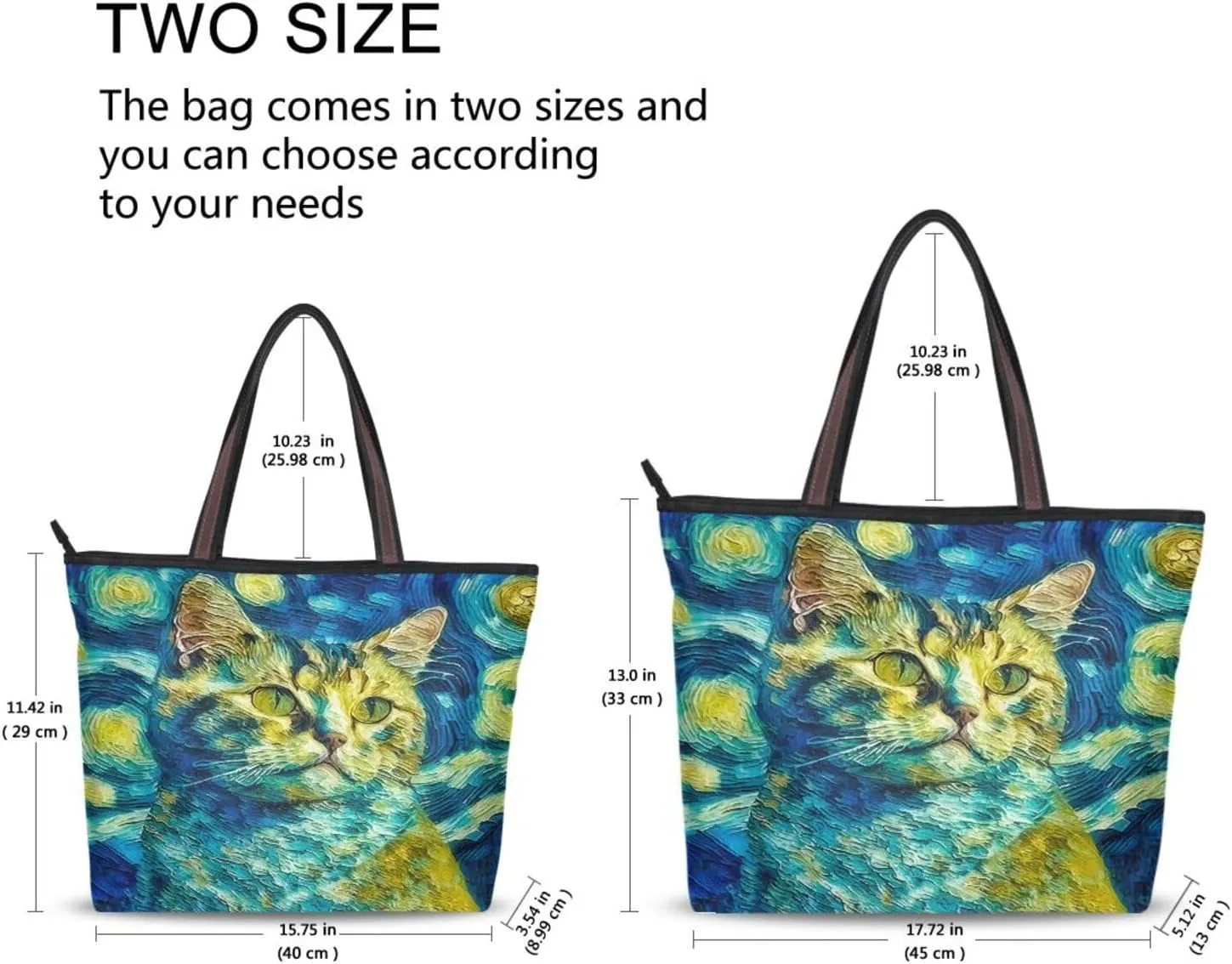 Tote Bag for Women with Zipper,Polyester Tote Purse Holiday Tote Bag Work Handbag Women Gift