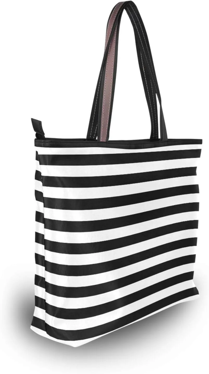 Tote Bag for Women with Zipper,Polyester Tote Purse Holiday Tote Bag Work Handbag Women Gift