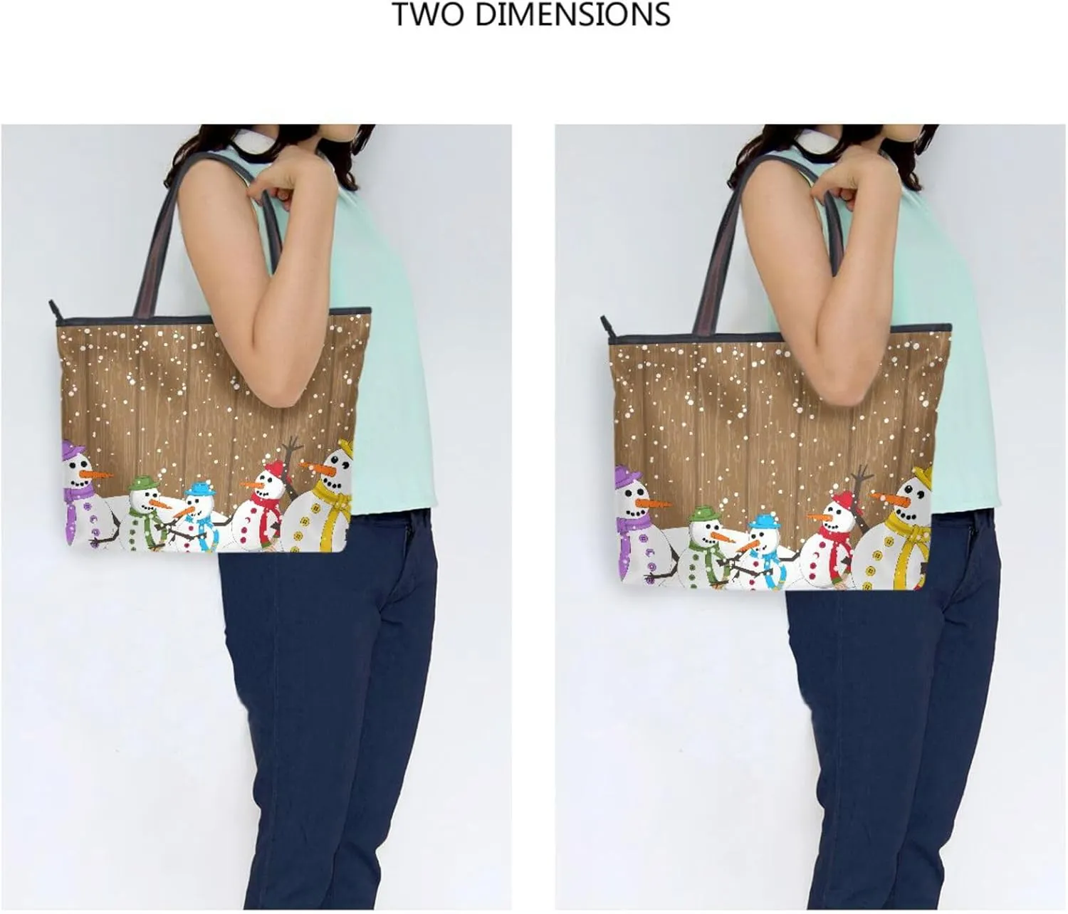 Tote Bag for Women with Zipper,Polyester Tote Purse Holiday Tote Bag Work Handbag Women Gift