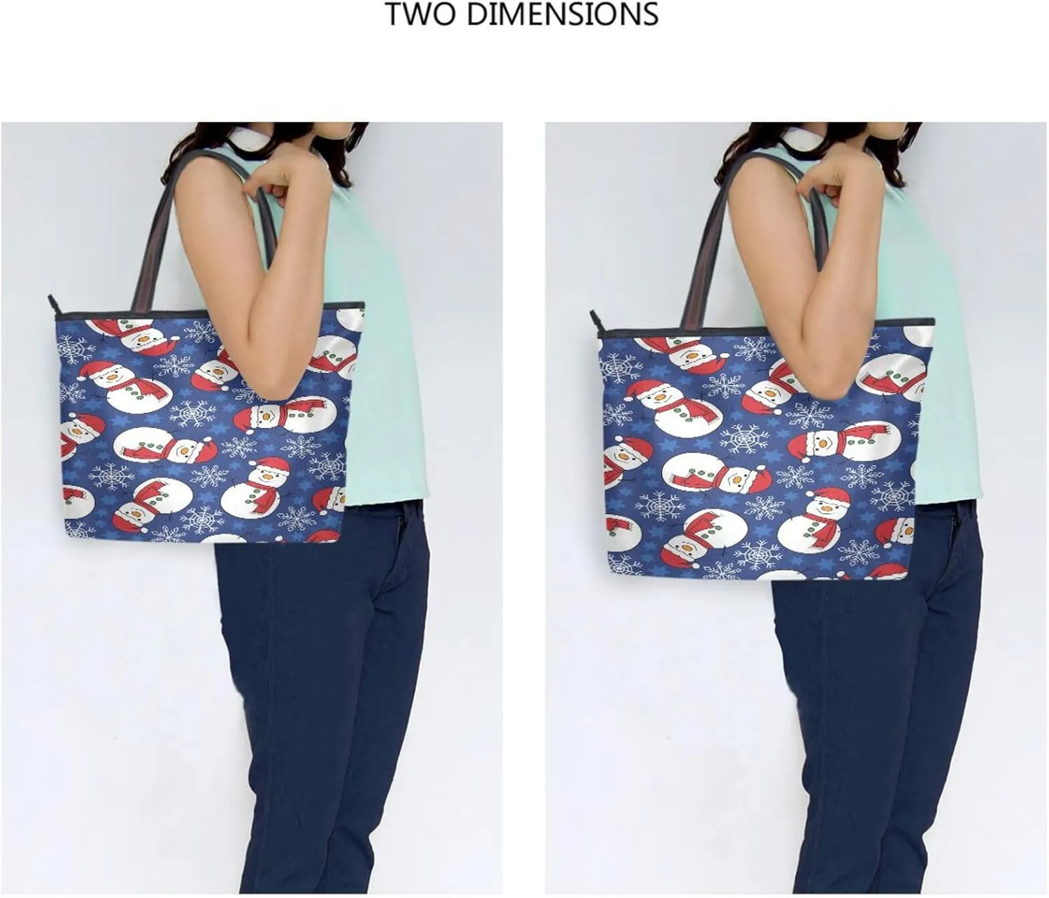 Tote Bag for Women with Zipper,Polyester Tote Purse Holiday Tote Bag Work Handbag Women Gift