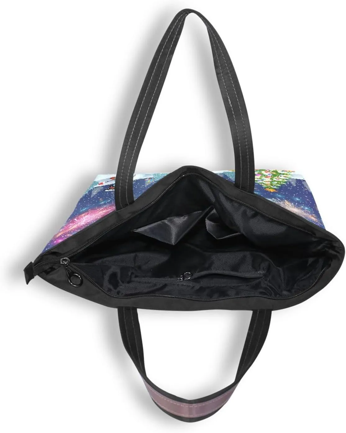 Tote Bag for Women with Zipper,Polyester Tote Purse Holiday Tote Bag Work Handbag Women Gift