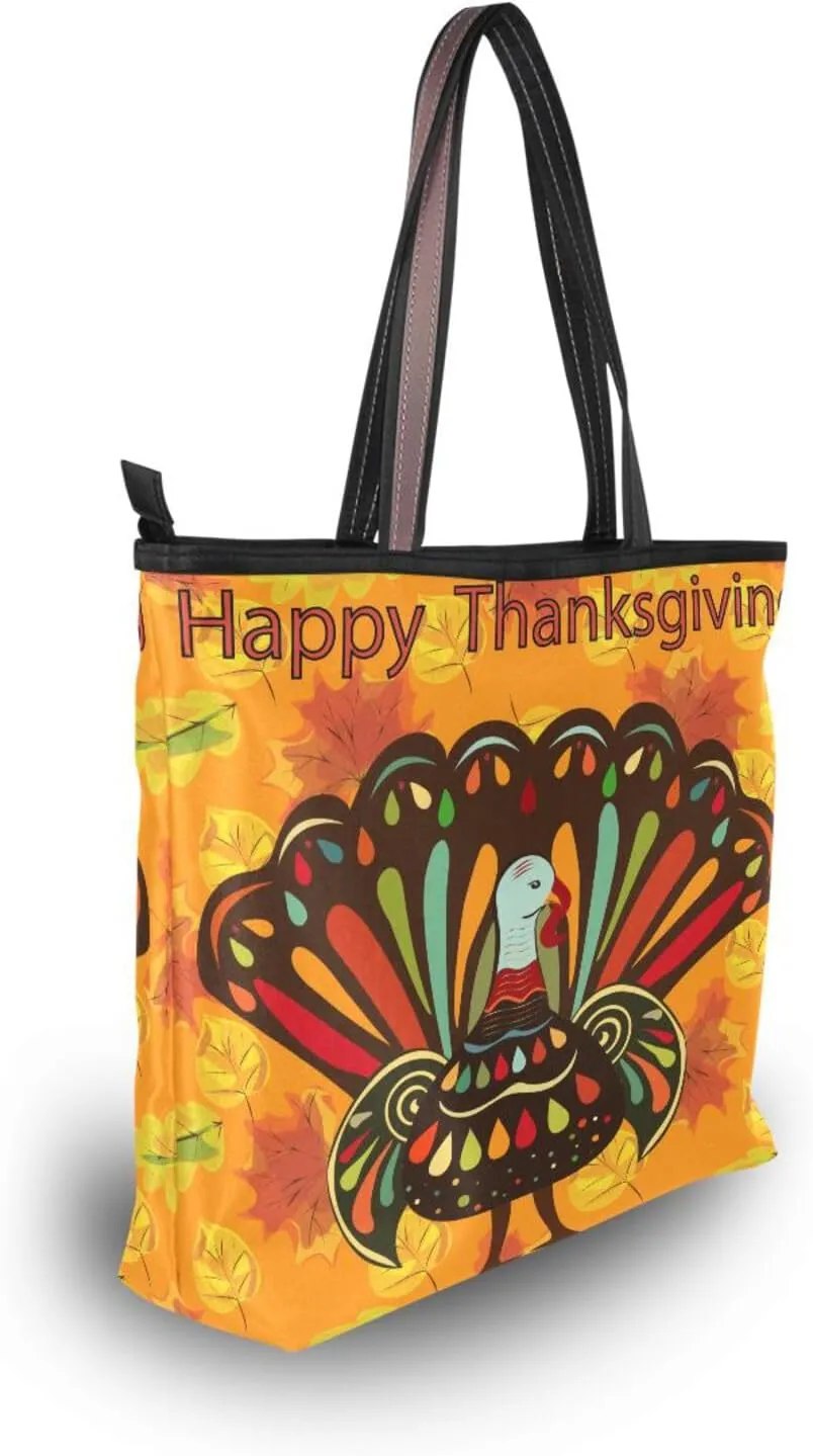 Tote Bag for Women with Zipper,Polyester Tote Purse Holiday Tote Bag Work Handbag Women Gift