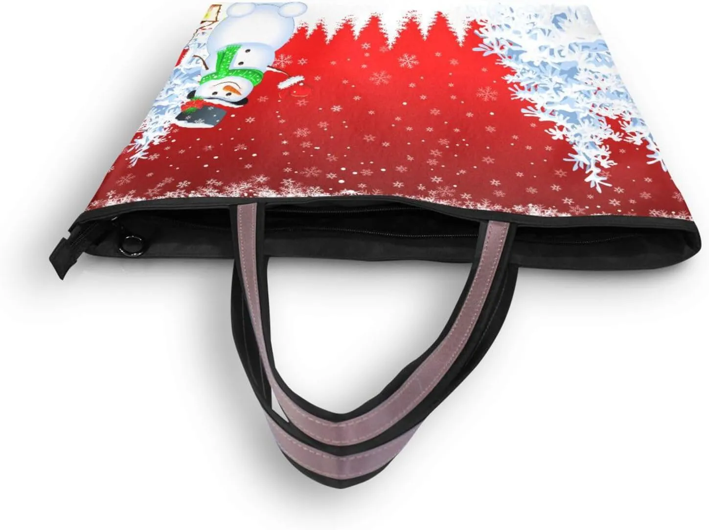Tote Bag for Women with Zipper,Polyester Tote Purse Holiday Tote Bag Work Handbag Women Gift