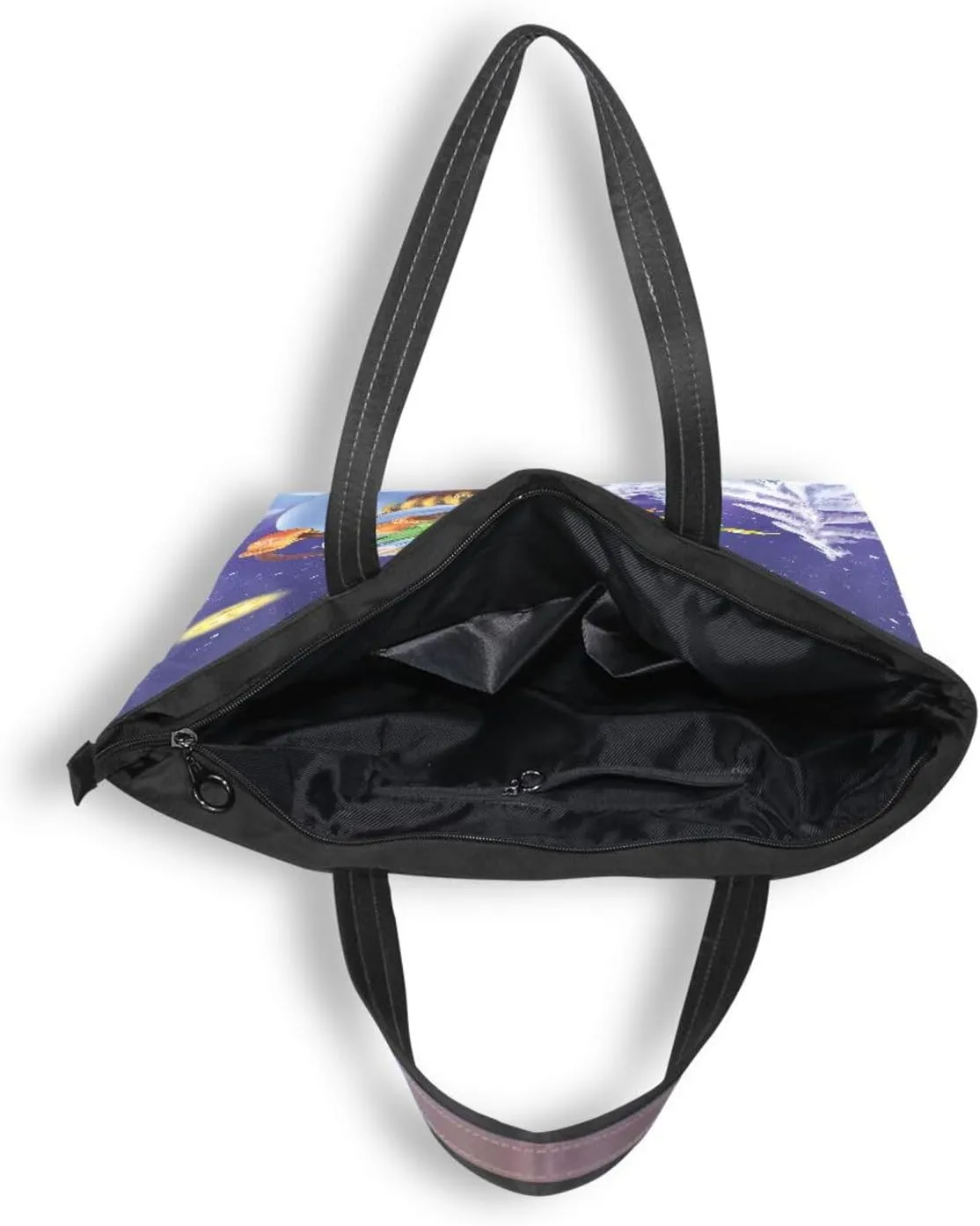 Tote Bag for Women with Zipper,Polyester Tote Purse Holiday Tote Bag Work Handbag Women Gift