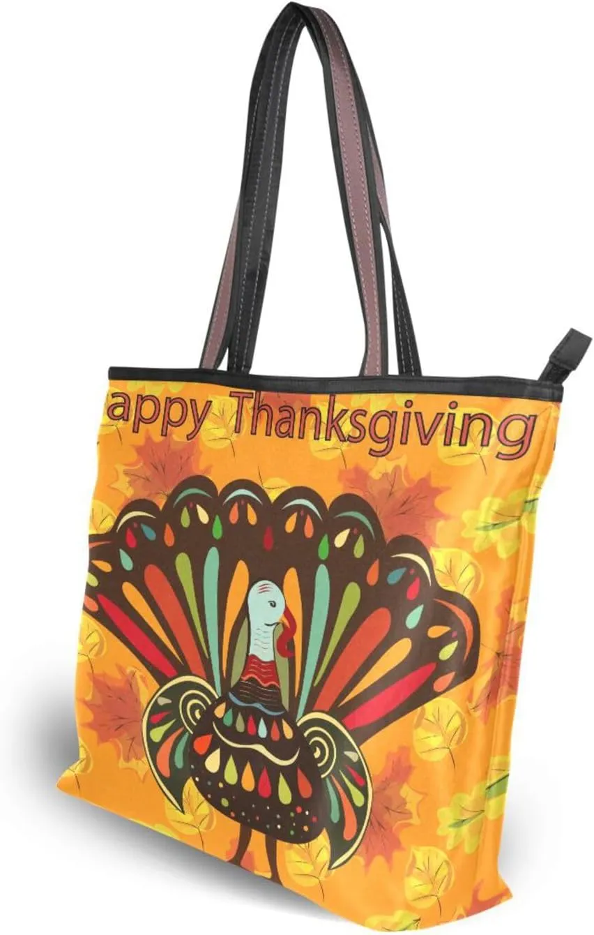 Tote Bag for Women with Zipper,Polyester Tote Purse Holiday Tote Bag Work Handbag Women Gift
