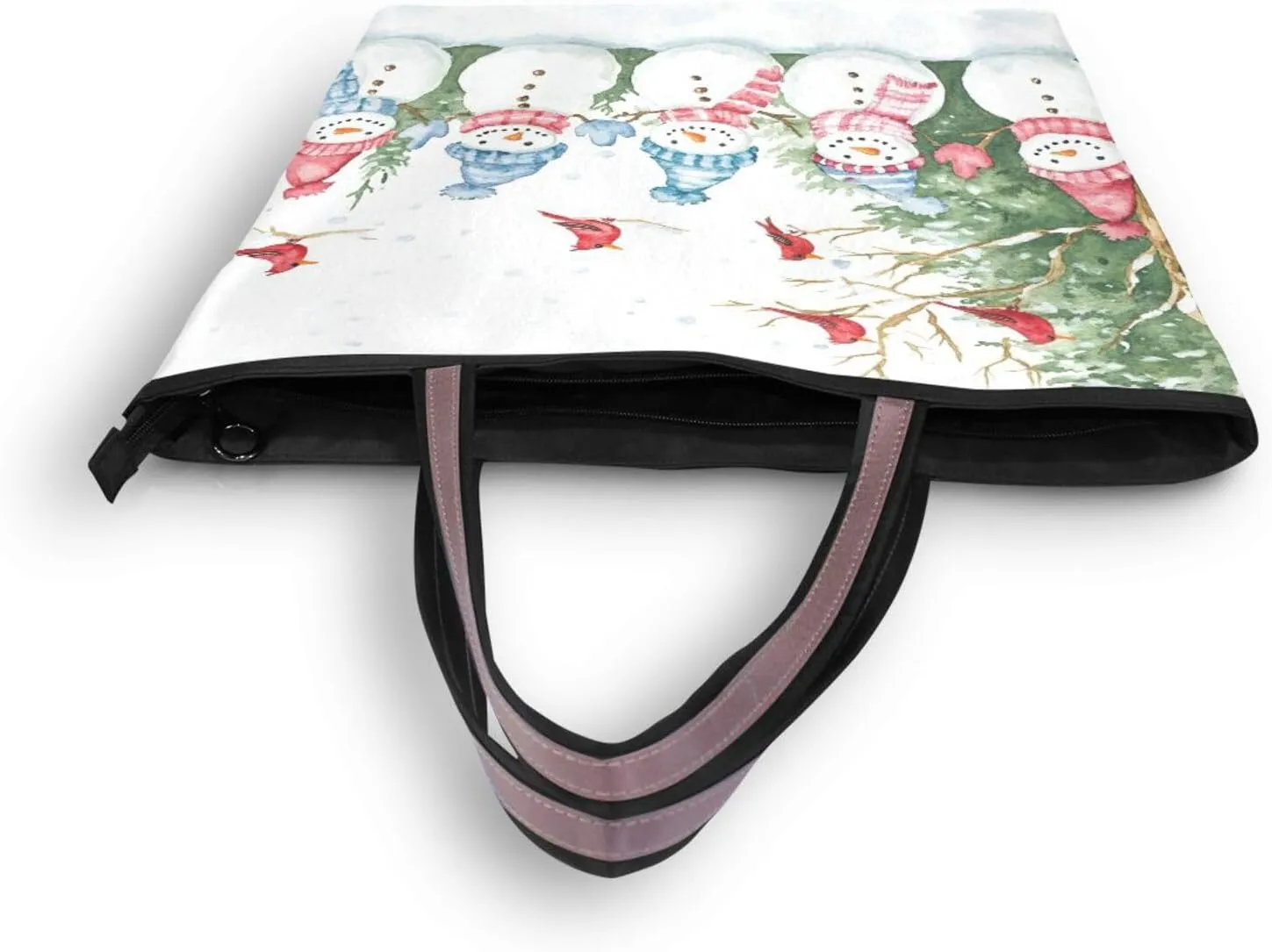 Tote Bag for Women with Zipper,Polyester Tote Purse Holiday Tote Bag Work Handbag Women Gift