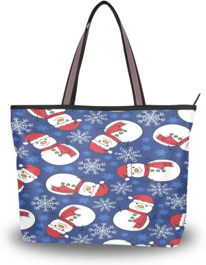 Tote Bag for Women with Zipper,Polyester Tote Purse Holiday Tote Bag Work Handbag Women Gift