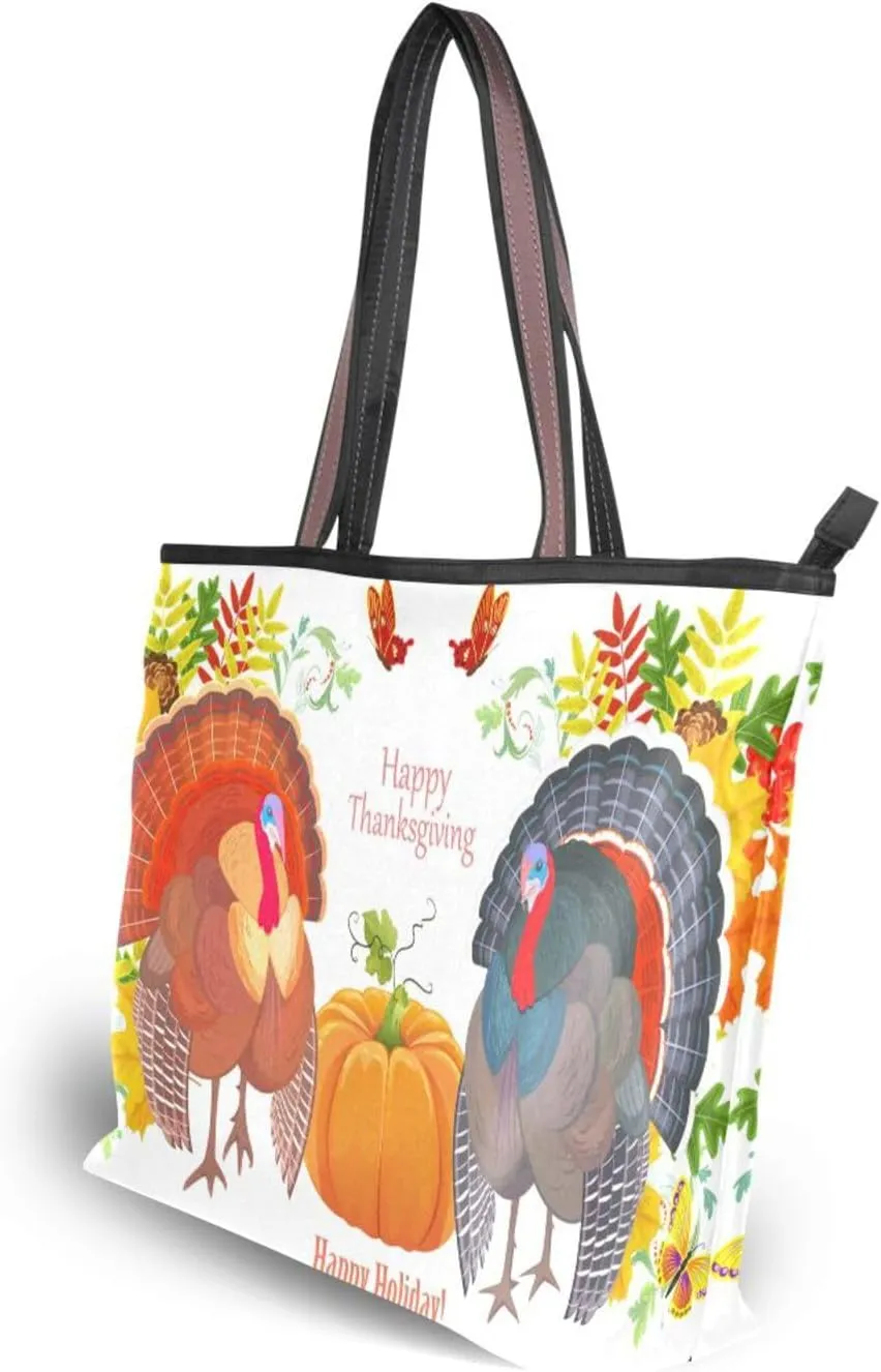 Tote Bag for Women with Zipper,Polyester Tote Purse Holiday Tote Bag Work Handbag Women Gift
