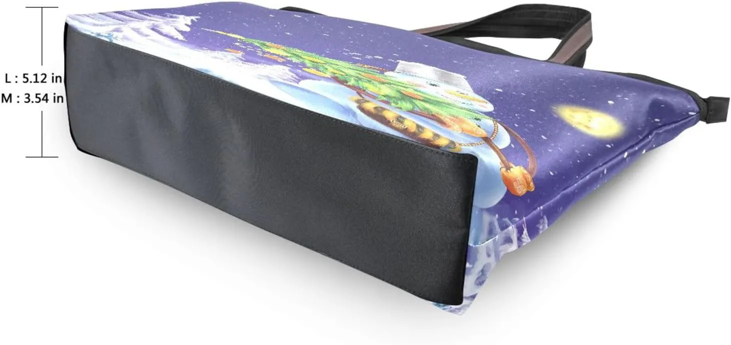 Tote Bag for Women with Zipper,Polyester Tote Purse Holiday Tote Bag Work Handbag Women Gift