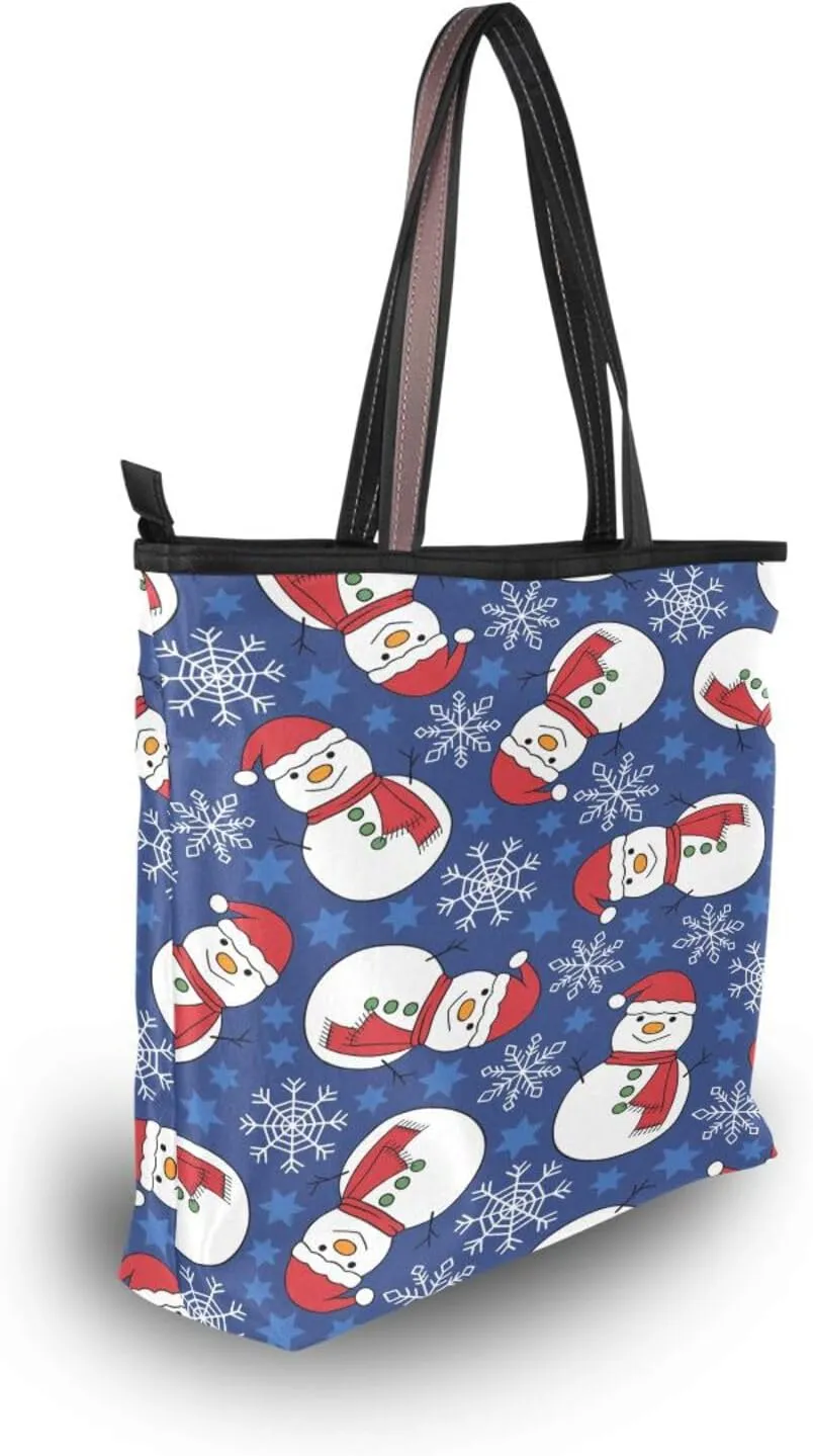 Tote Bag for Women with Zipper,Polyester Tote Purse Holiday Tote Bag Work Handbag Women Gift