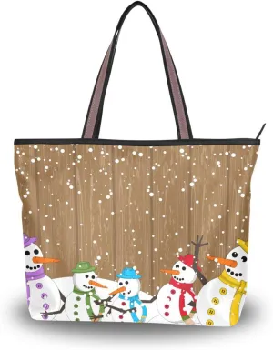 Tote Bag for Women with Zipper,Polyester Tote Purse Holiday Tote Bag Work Handbag Women Gift