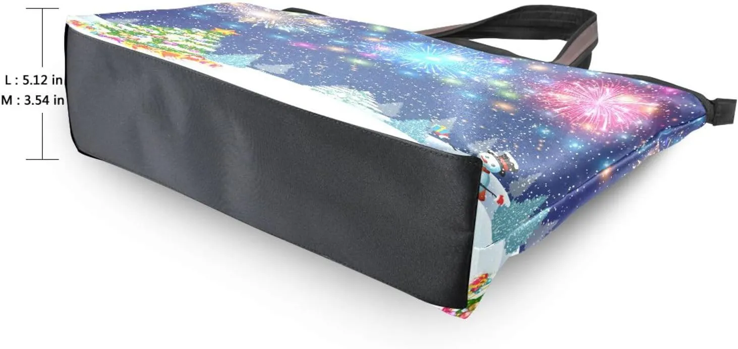 Tote Bag for Women with Zipper,Polyester Tote Purse Holiday Tote Bag Work Handbag Women Gift