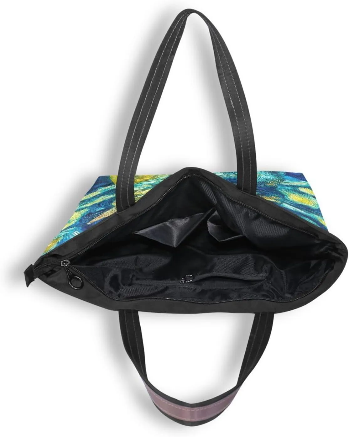 Tote Bag for Women with Zipper,Polyester Tote Purse Holiday Tote Bag Work Handbag Women Gift