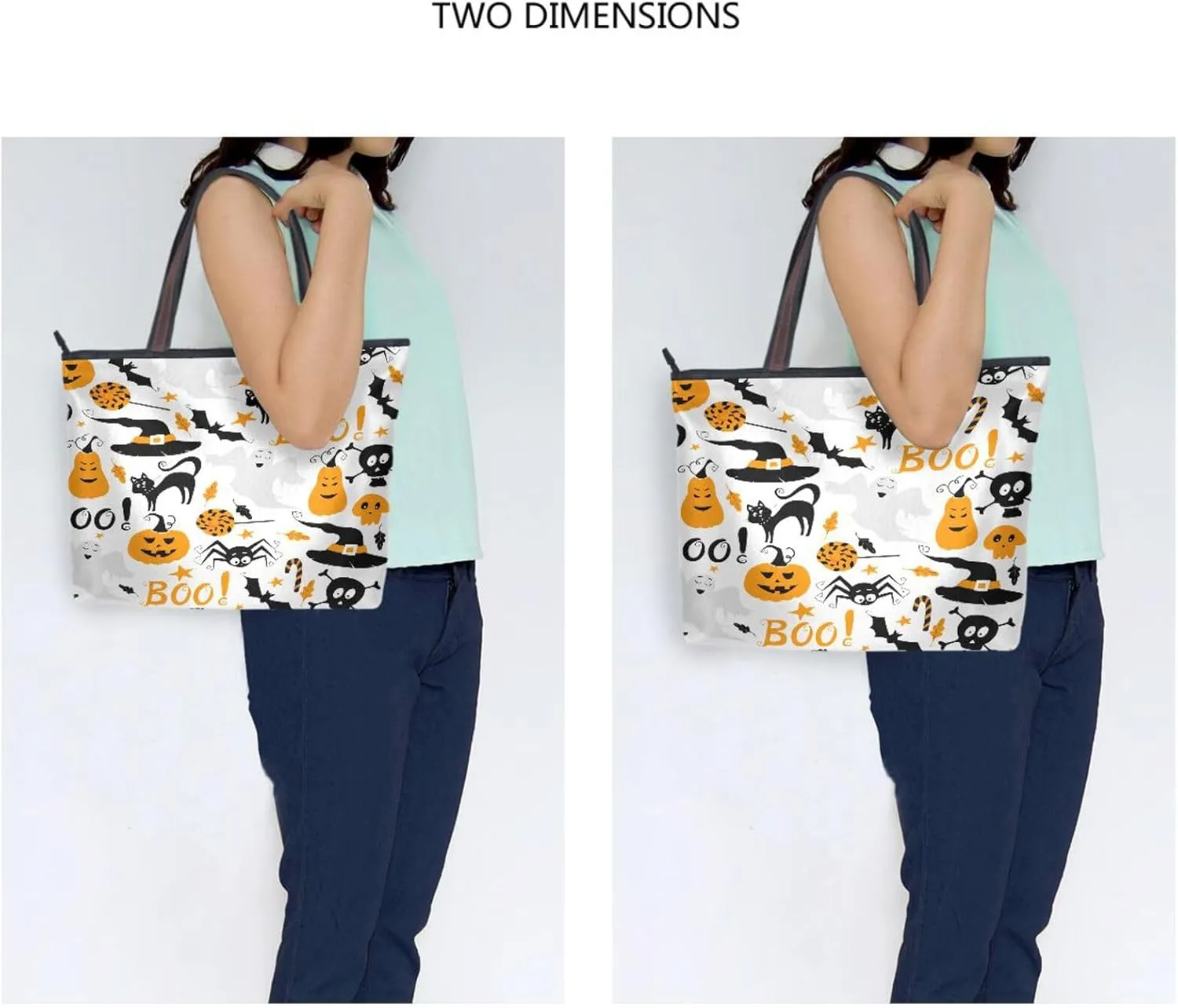 Tote Bag for Women with Zipper,Polyester Tote Purse Holiday Tote Bag Work Handbag Women Gift