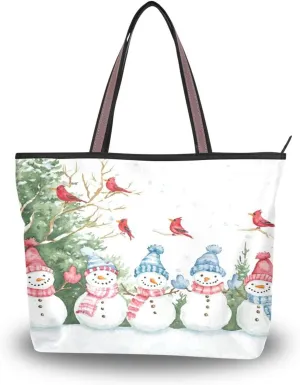 Tote Bag for Women with Zipper,Polyester Tote Purse Holiday Tote Bag Work Handbag Women Gift