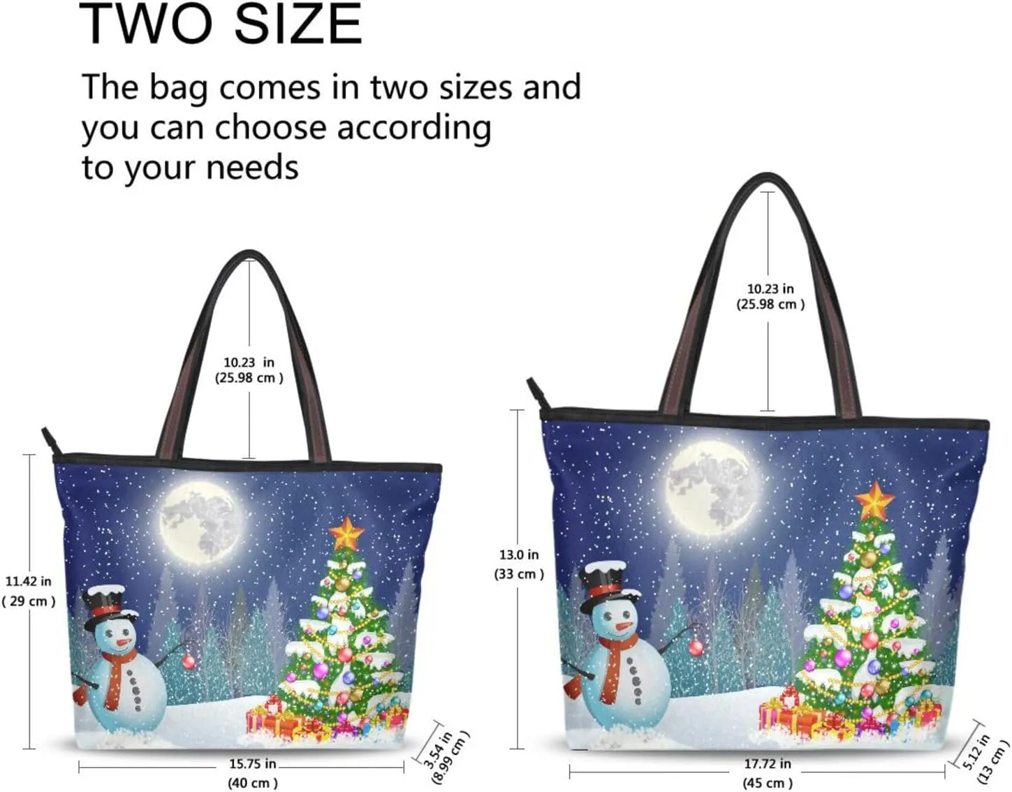Tote Bag for Women with Zipper,Polyester Tote Purse Holiday Tote Bag Work Handbag Women Gift