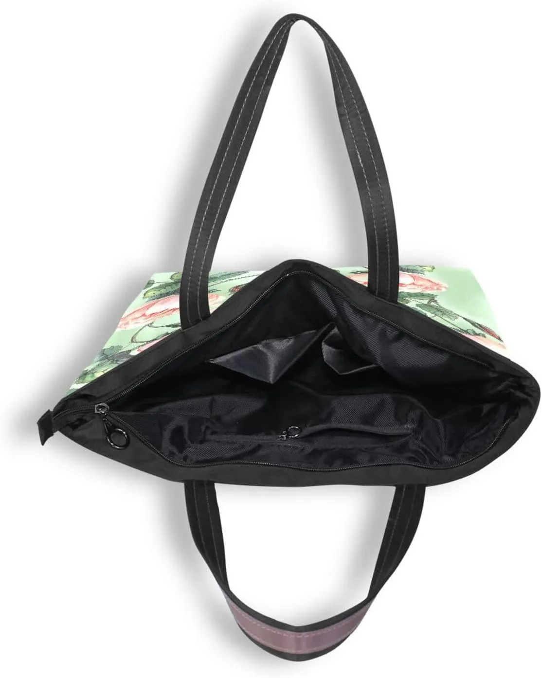 Tote Bag for Women with Zipper,Polyester Tote Purse Holiday Tote Bag Work Handbag Women Gift